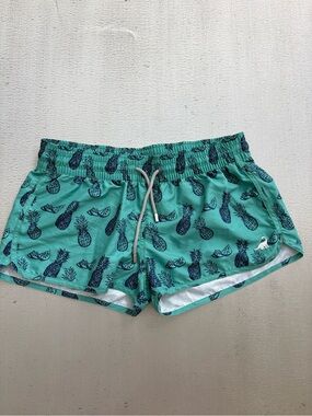 Women’s Pineapple Print Teal Athletic Lounge Shorts